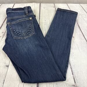 Rock & Republic Womens Berlin Embossed Pocket Stars Logo Denim Jeans Size 2